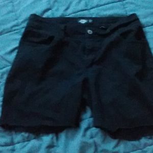 Black cutoff shorts